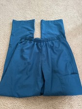 4 Flex-Woman Teal Scrub Pants-Size Small -Elastic/Tie Waist-Pockets