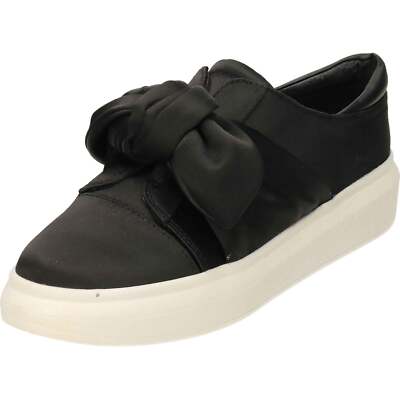 Shellys London Black Satin Shoes Sneakers Chunky Flat Form