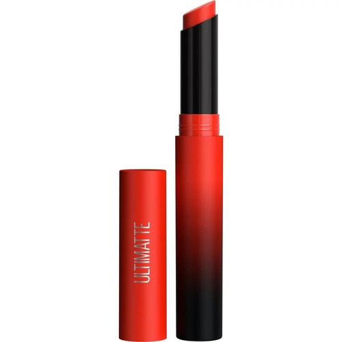 Maybelline Color Sensational Ultimatte Slim Lipstick Makeup, 299 More Scarlet