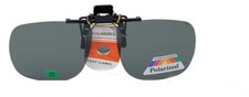 Polarized Clip On Flip Up Sunglasses Glare Block Square Tinted Driving Lens LG