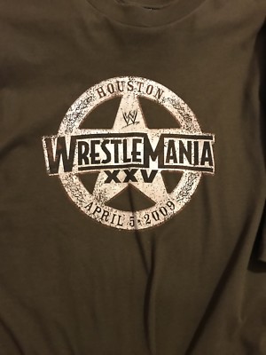 WWE WrestleMania 25 Logo 2XL Brown Shirt