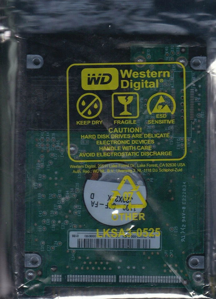Western Digital WD3200BEVE-00A0HT0 dcm:DHNT2BNB s/n:WXV0E 320GB IDE 2.5" B12-01 - Image 2 of 2