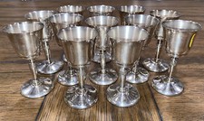 SET of 12 VTG SILVER PLATED CORDIAL GOBLETS 3.25H MADE IN ARGENTINA BEAUTIFUL