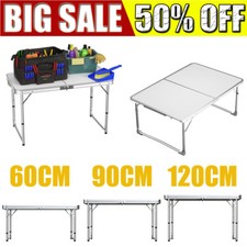 Portable Folding Camping Table 3ft Lightweight WITH 2 Adjustable Height Table