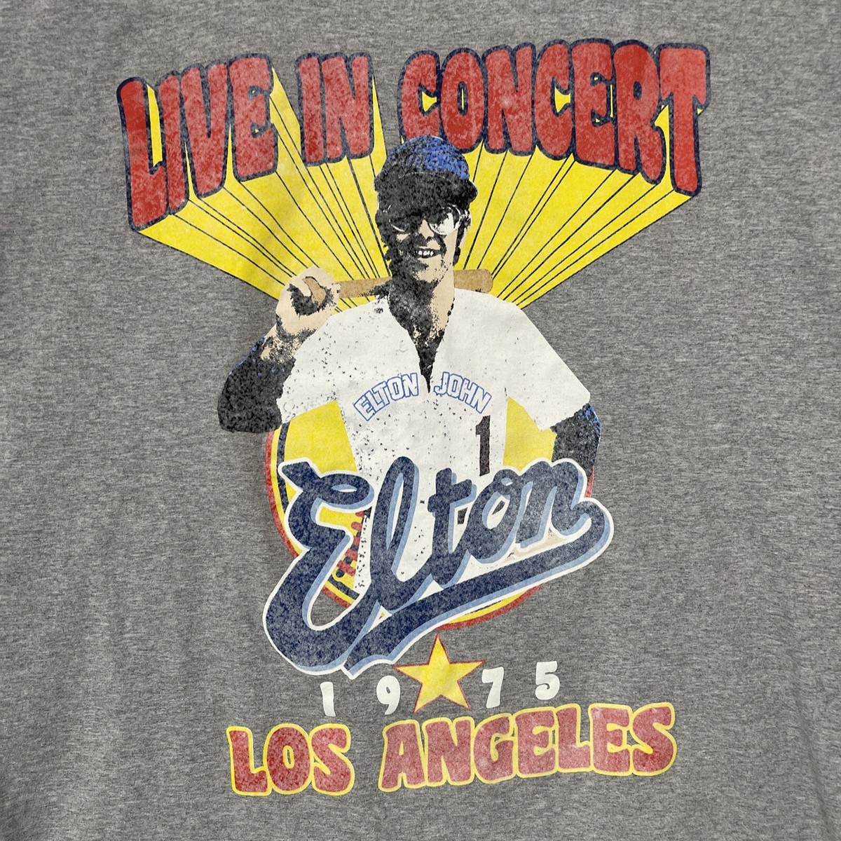 ６　roku tシャツ Elton John 1975 Los Angeles Elton John Dodgers Shirt Mens Large Retro Los Angeles