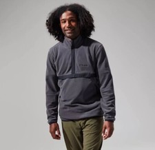 Image of Berghaus Men's Aslam Micro Half Zip Fleece - Grey/Black Size L RRP 70£