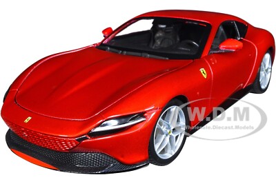 FERRARI ROMA RED METALLIC 1/24 DIECAST MODEL CAR BY BBURAGO 26029