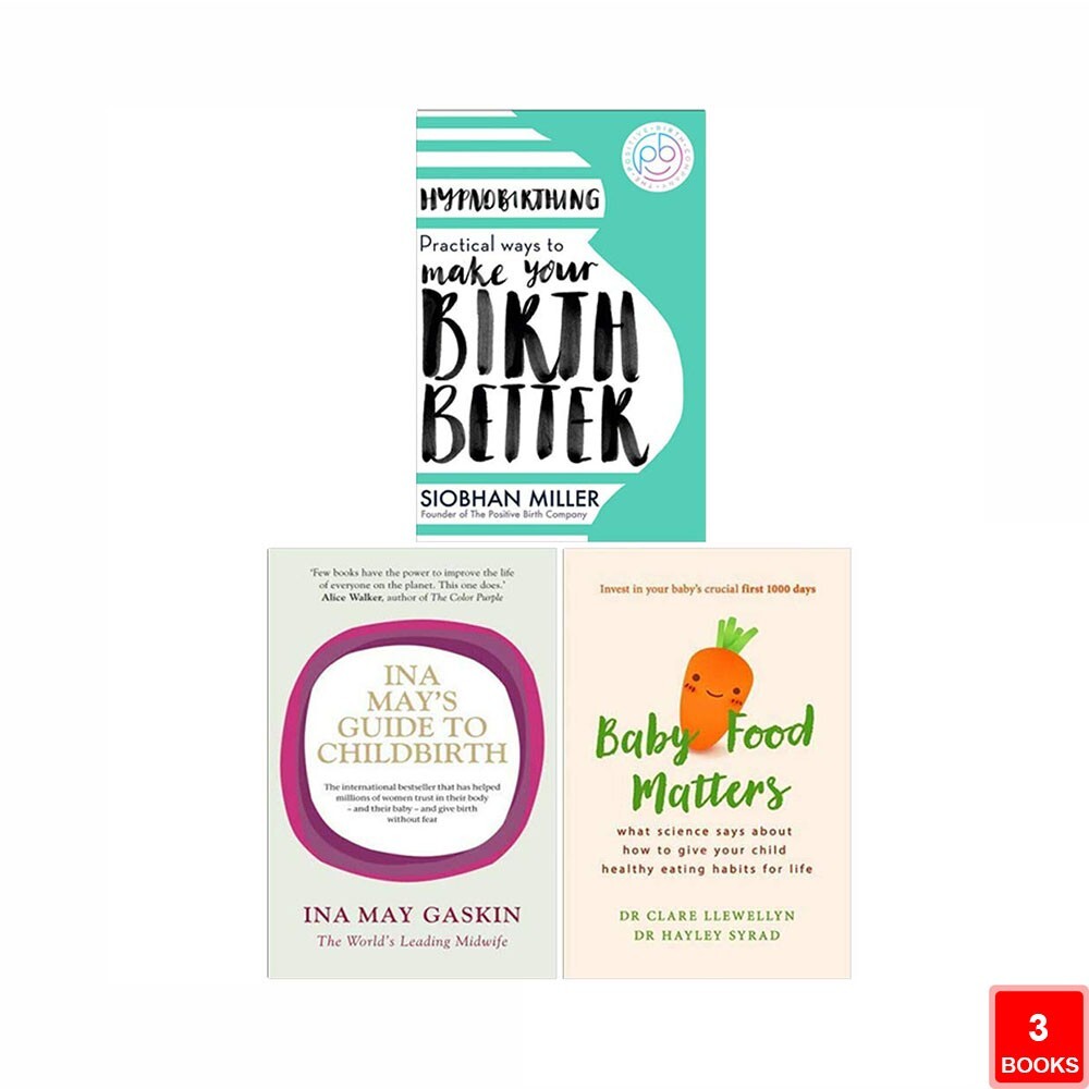 Hypnobirthing, Ina May's Guide to Childbirth, Baby Food Matters 3 Books Set NEW
