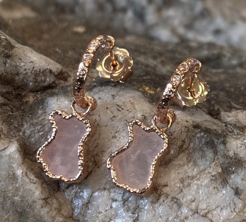 Pendientes Clogau galeses de oro rosa de 9 quilates persia morganita raros - Imagen 5 de 8
