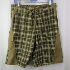 Ocean Current Board Shorts Size 34 11 in Inseam Trunks Brown PlaidSwim Suit