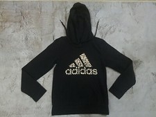 Women's XS Adidas Leopard Logo Black Hoodie