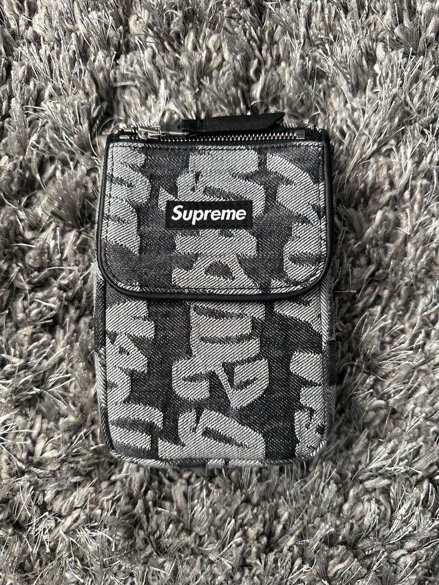 Supreme SS22 Fat Tip Jacquard Denim Neck Pouch - Black / Grey | eBay