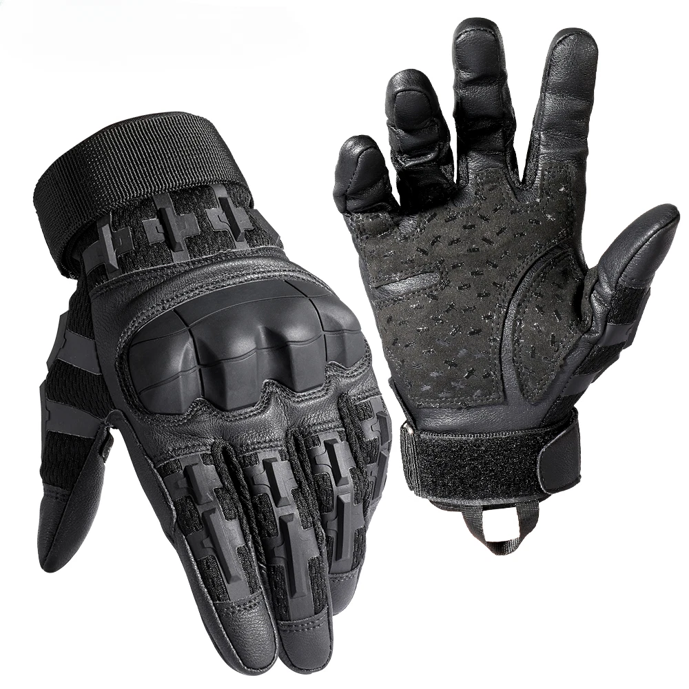 PU Leather Tactical Gloves Full Finger Touch Screen Hiking Cycling Protective