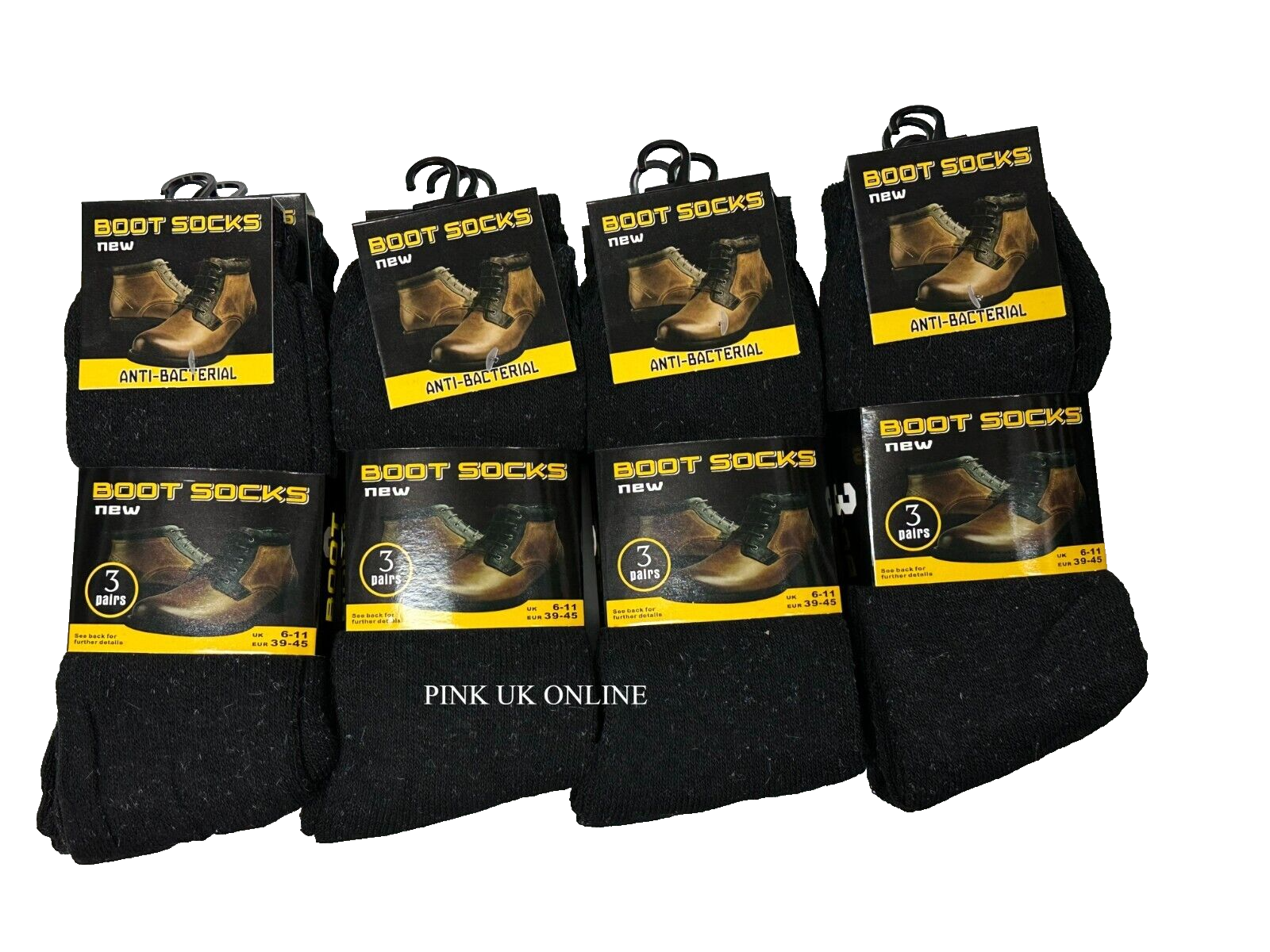 SAOLA Calze da lavoro da uomo abbigliamento da lavoro rinforzato suola cuscino stivali calze taglia UK 6 11