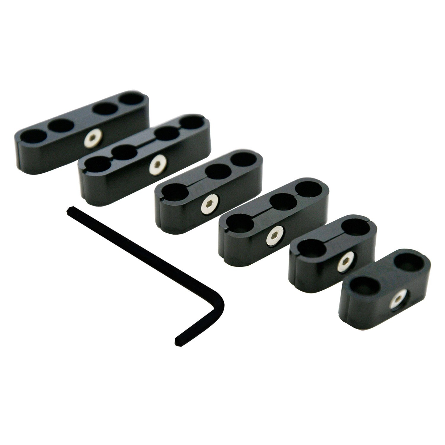 Black Billet Aluminum Universal Spark Plug Wire Looms 7/8/9mm Separator