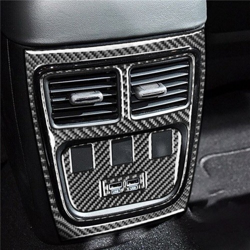 4Pcs Carbon Fiber Rear USB Panel Cover Trim For Dodge Charger 2015-2021 Type A - Picture 7 of 14