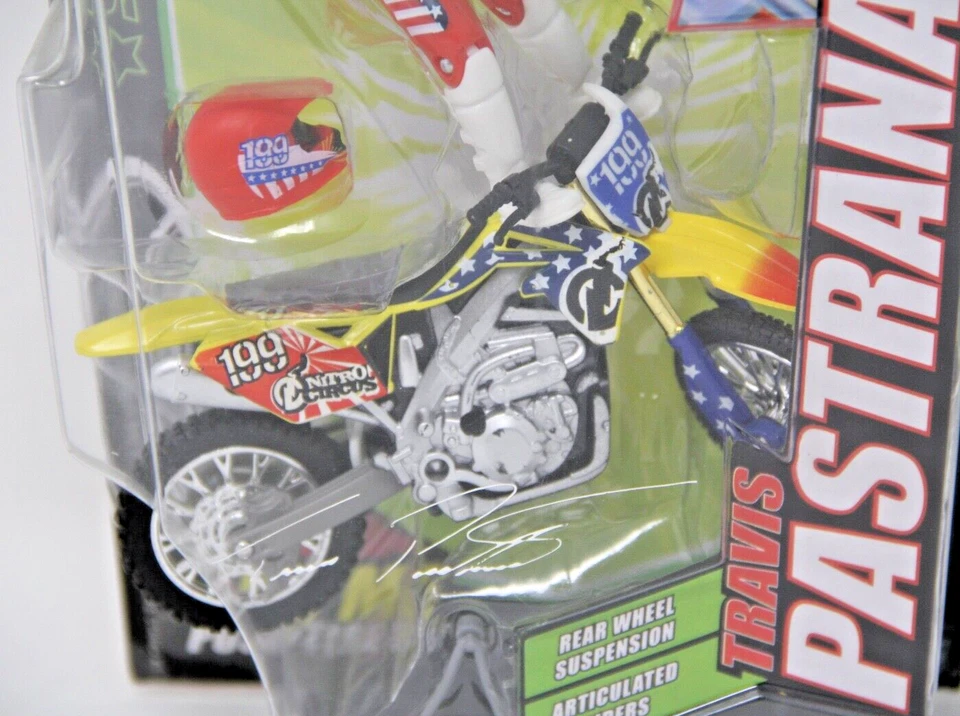 Экшн-фигурка Travis Pastrana Nitro Circus MXS 2011 редкая новая/запечатанная работает Suzuki - Изображение 2 из 4