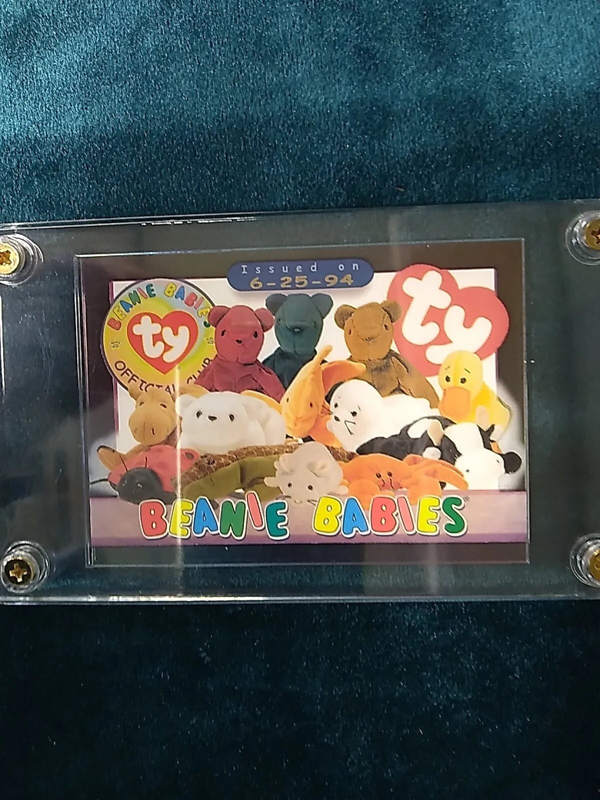 TY Beanie Baby Trading Cards Sealed in Acrylic W/Very RARE Card 75.00