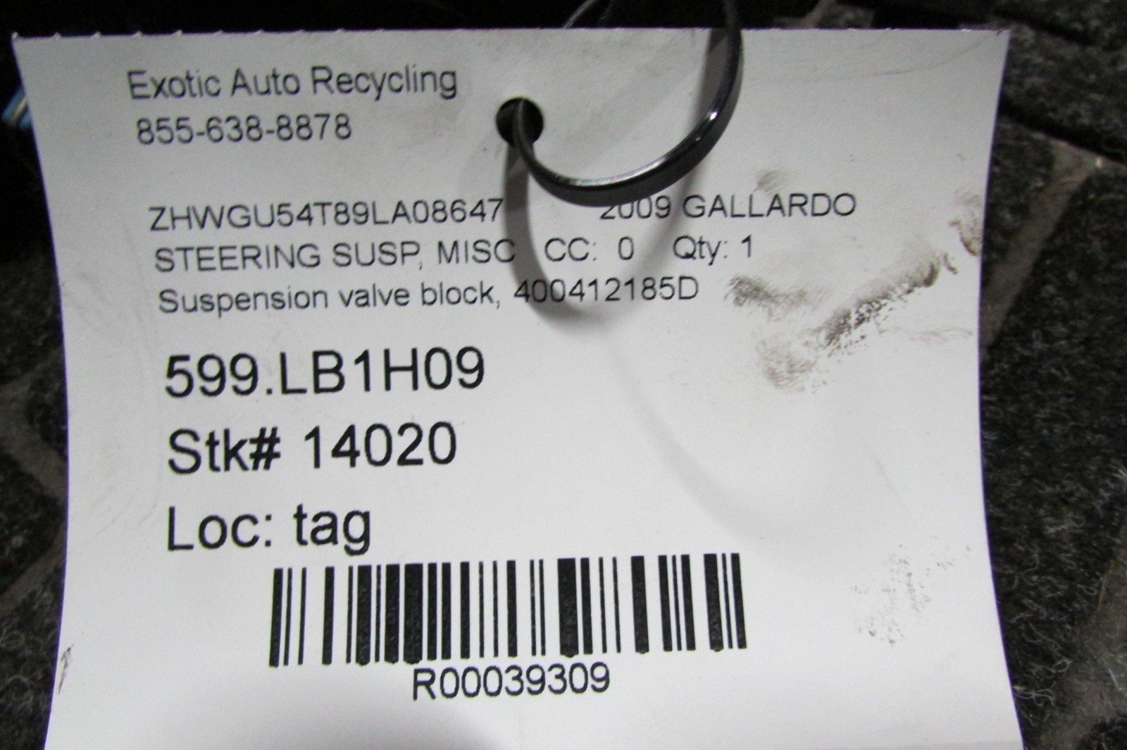 Lamborghini Gallardo LP550, 560, 570, Suspension Control Valve Block, 400412185D