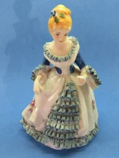 Vintage LEFTON ? Lady in Dress with Frills Figurine ~ 1950's Japan ~ Beautiful