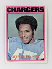 1972 Topps #117 Jeff Queen Rookie San Diego Chargers RC Card. rookie card picture
