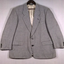 Vtg Pierre Cardin 42 SHORT Zig Zag Pattern Two Button Sports Coat Made In USA