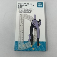 Pen Gear Compass Protractor Set 12 Circles Measures Inches Centimeters new