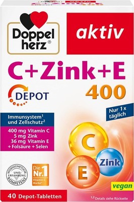 Doppelherz C + Zink + E 400   40 Tabletten Vegan   Immunsystem Unterstützung