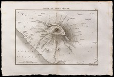 1827 - Carta Antica Del Vesuvio (Vulcano Napoli) - Incisione Antica