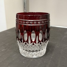 Waterford Clarendon Ruby Red Whiskey glasses Old Fashioned