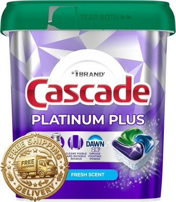 Cascade Platinum Plus Dishwasher Pods, Dishwasher Detergent, Dish Detergent Soap