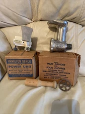 Vintage Hamilton Beach Model No 4 Power Unit 2 W Meat & Food Grinder Boxes