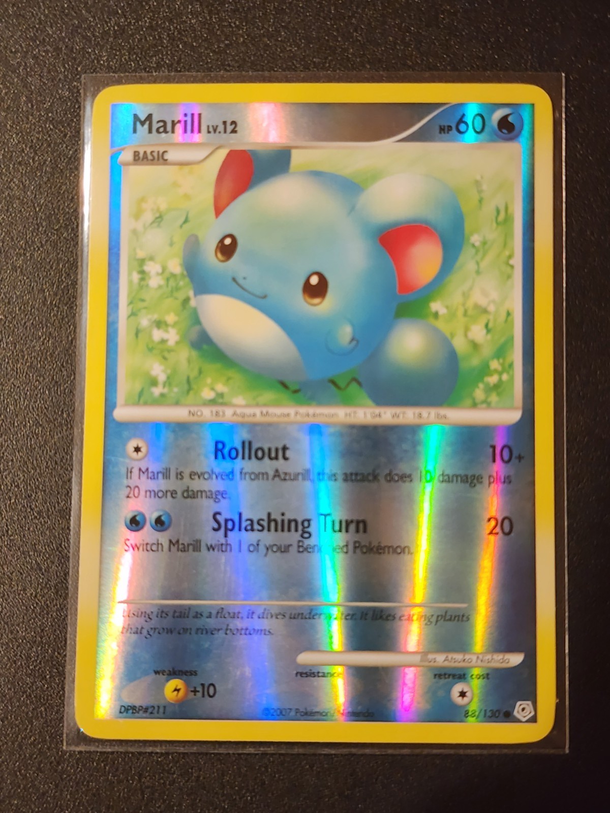 Marill 88/130 Diamond & Pearl Holo Basic English LP Excellent Pokemon Card