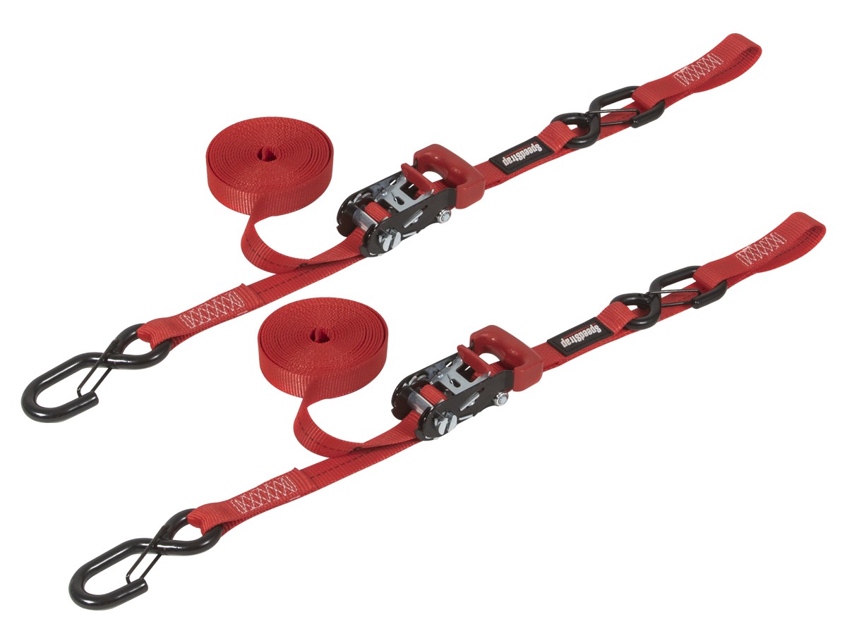 SpeedStrap 11803-2 Ratchet 1" x 15' Tie Down w/Snap 'S' Hooks & Soft Tie