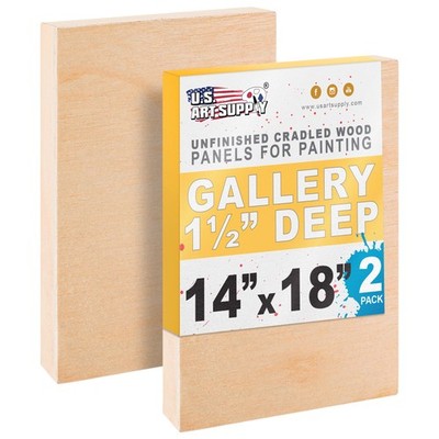 14'' x 18'' Gallery 1-1/2'' Profile Depth Artist Wood Pouring Panel Boards 2-Pack