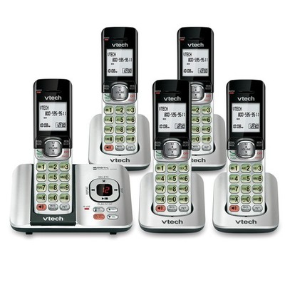VTech CS6529-5 5-Handset DECT 6.0 Cordless Phone with Answering System, Calle...