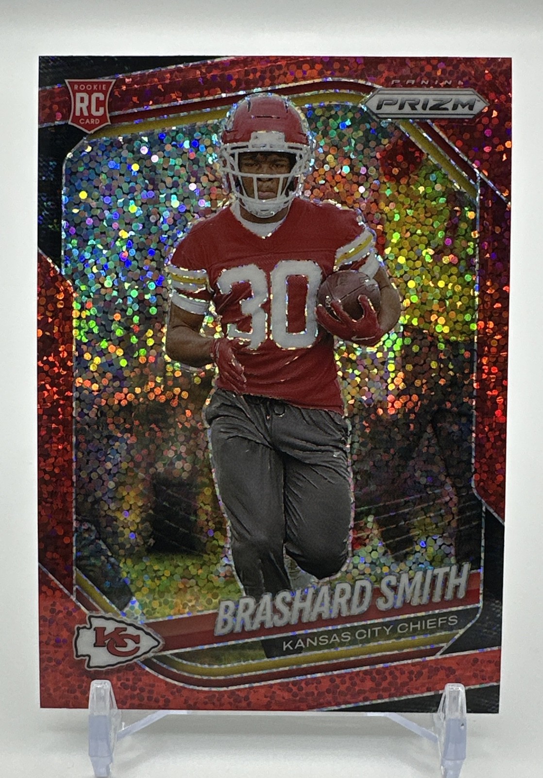 2025 Panini Prizm - Rookies Brashard Smith #308 Red Sparkle Prizm (RC)