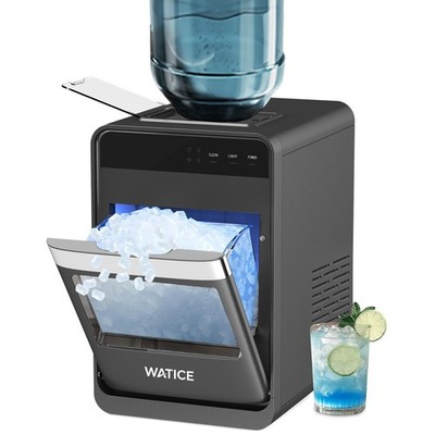 34Lbs/24H Countertop Nugget Ice Maker with 2 Water Refill Options, Self-clean