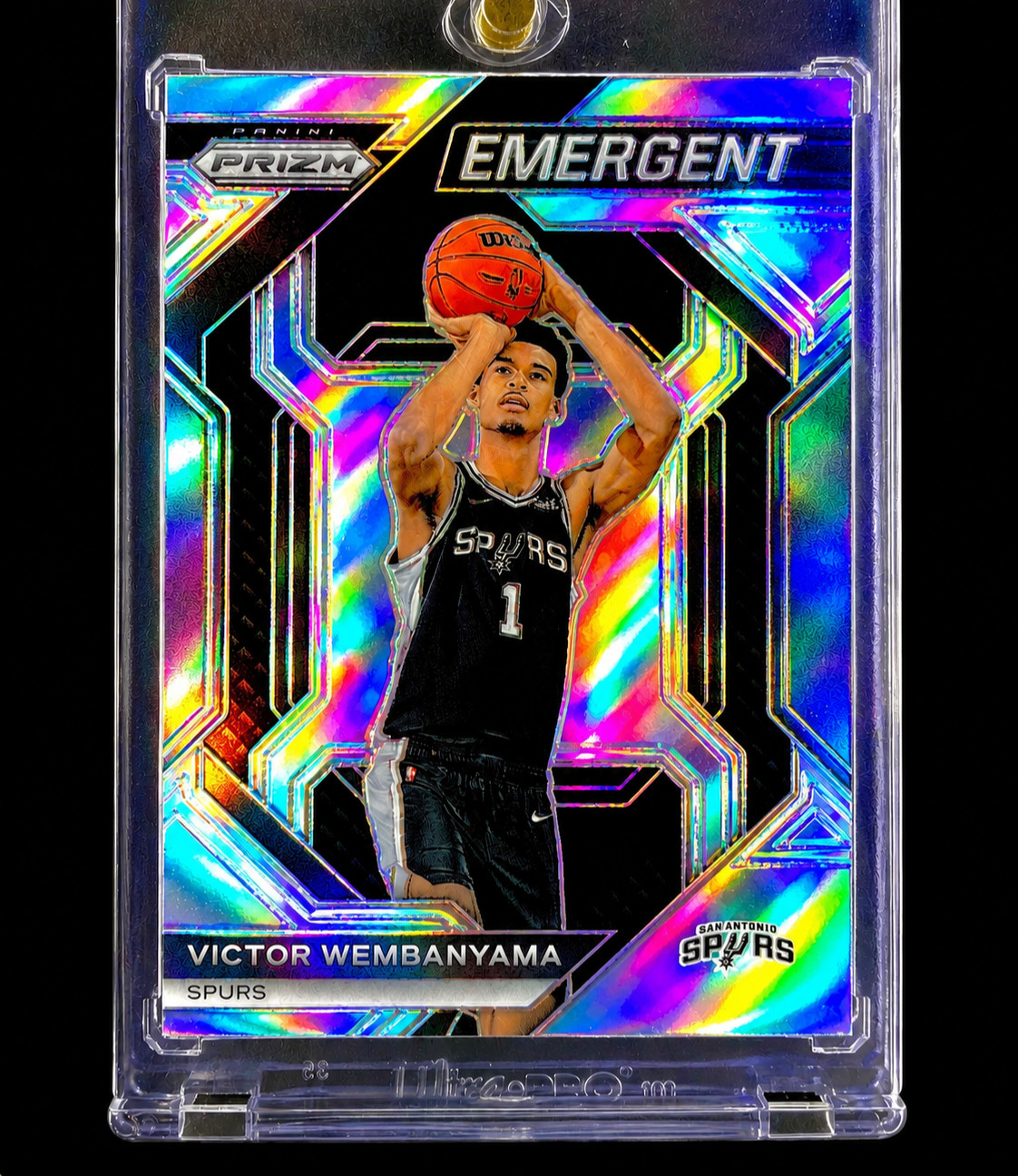 VICTOR WEMBANYAMA SILVER PRIZM ROOKIE True Silver Panini 2023-24 Rare Spurs view 4