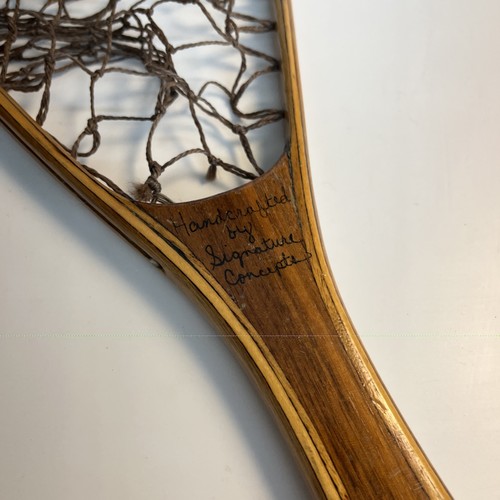 Vintage Handcrafted Wooden Fishing Net Signature Concepts USA - 第 3/11 張圖片