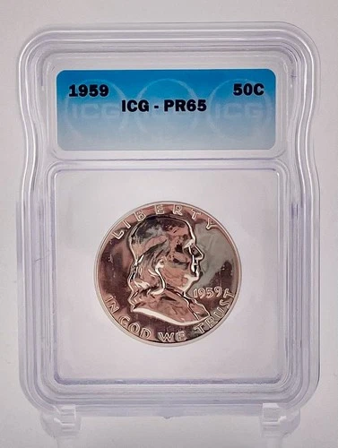 1959 $0.50 Cent Piece Coin - ICG Graded PR65