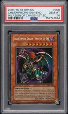 2004 YU-GI-OH! INVASION OF CHAOS CHAOS EMPEROR DRAGON ENVOY OF THE END PSA 10