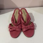 AEROSOLES PINK KNOT NOW MODEL STRAPPY LEATHER WEDGE SLIP ON SANDALS SZ. 7 1/2 B — photo 3