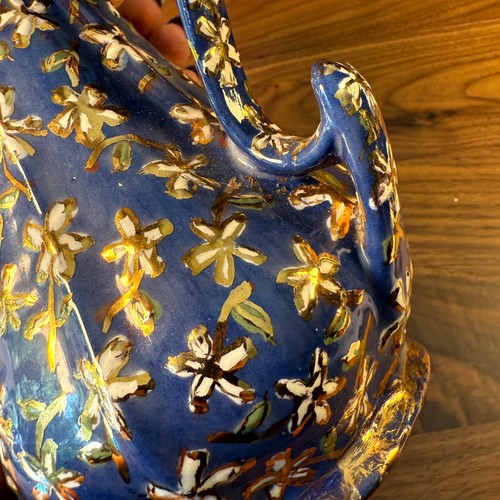 Coalport Muster Kobalt Rosen Blau & Gold Handbemalt Gold Floral Ewer Krug - Bild 3 von 12