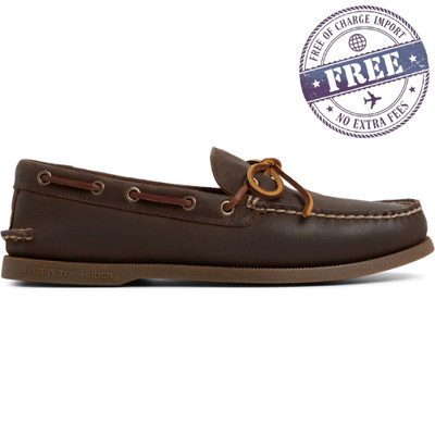 Men's Sperry Top-Sider Authentic Original 1 Eye Leather Boat Shoe Dark Brown