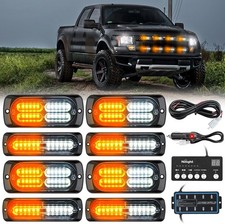 LED Strobe Lights 12V Sync Amber White 12 24 LED Emergency Hazard Warning Light