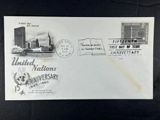 UN FDC 1960 8c United Nations 15th Anniversary  First Day Cover Unaddressed a474