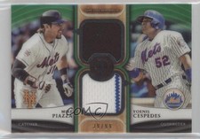 2018 Topps Tribute Dual Relics Green 39/99 Mike Piazza Yoenis Cespedes HOF i6j