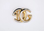 Beautiful Vintage Gucci Double GG Large Gold Tone Belt Buckle