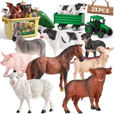 WAIIW Farm Animal Toys for Toddlers,23 PCS Animal Toys with Realistic Animal ...